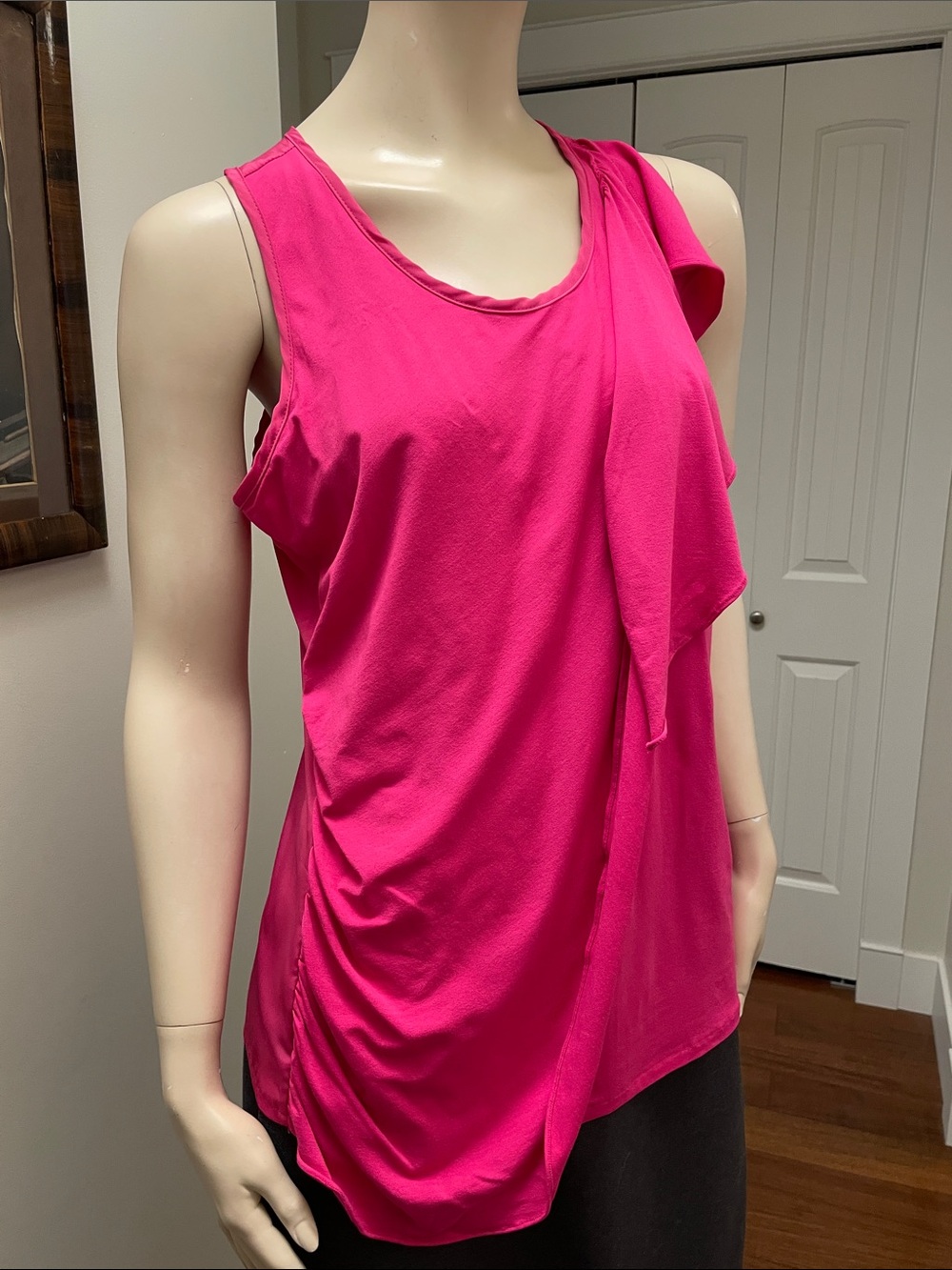 Vince Camuto Bright Fuchsia Draped Sleeveless Tank